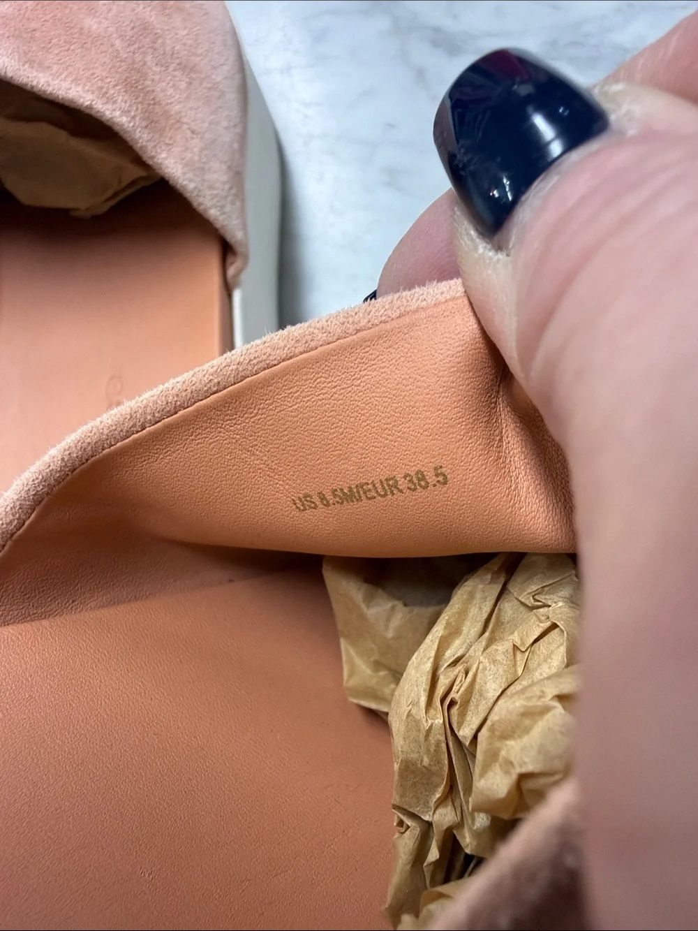 Vince Peach Suede Slip On Platform Sandal Size 38.5